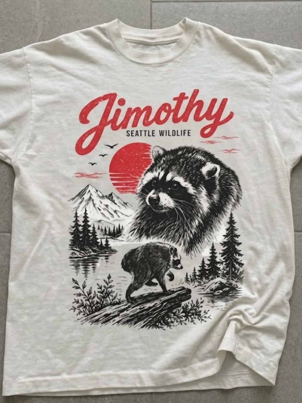 Jimothy Seattle Wildlife Gildan White Graphic Tee